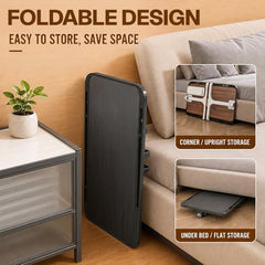 StarAndDaisy T9 Foldable Bed Table for Laptop & Study, 4-Level Adjustable Angled Tabletop, Large Desktop Surface with Anti-Slip Stopper, Tablet & Phone Slot, Storage Drawer, Stable Legs, PP & TPE
