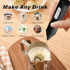 PEAKTASTE Electric Milk Frother Wand for Coffee, Latte & Matcha