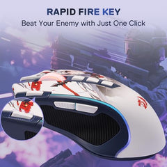 Redragon M612AK PRO RGB Gaming Mouse, 8000 DPI Wired/Wireless Optical Mouse with 9 Programmable Buttons & 7 Backlit Modes, BT & 2.4G Wireless, Software Supports DIY Keybinds Rapid Fire Button