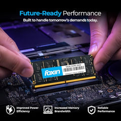 Foxin 16GB DDR5 Desktop RAM 4800MHz | UDIMM - 1.2V Low Voltage | 288-PIN Pin, 8 IC, Intel & AMD Compatible | High-Speed PC Memory Upgrade | 5 Years Warranty