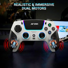 Ant Esports SUPRENOVA RGB 3-Mode Wireless Gaming Controller,1000Hz HallSense Precision Joysticks,BT,2.4GHz & Wired,Macros,Touchpad,Fast Type-C Charging, PS4, Mobile, Android TV, PC & Console Gaming