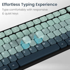 Portronics Key11 Combo Rechargeable Wireless Keyboard and Mouse Set, Bluetooth 5.3&2.4GHz Wireless,Type-C Fast Charging,Gradient Keys, Noiseless Typing, High Precision Mouse, for PC&Laptop(Grey)