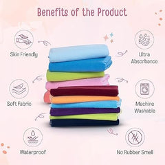 LuvLap Instadry Waterproof Baby Dry Sheet, Small Size 50x70 cm, Extra Absorbent Quick Dry Sheet for New Born,Toddler, Anti-Piling Fleece for Baby, Bed Protector, Pack of 2, Maroon & Navy Blue
