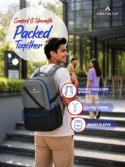 Aristocrat Hype 33L Laptop Backpack (Upto 17"), 2 Compartments, Grey | Spacious, Front & Side Pockets, Padded Straps, Premium Fabric & Zipper, Office/ College Bag, Unisex, 1-Year Global Warranty