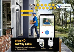 Vexcrion 360° WiFi Smart Security Camera with Dual Lens, 2-Way Audio, Night Vision, Motion Detection, Mobile App Remote View, Home CCTV Camera