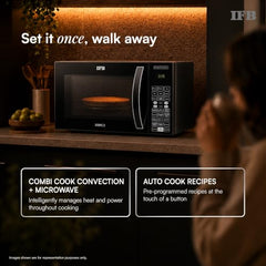 IFB 30L Convection Microwave Oven with 360 Degree Motorized Rotisserie 101 Auto Cook Menus (30BRC2, Black, Auto Defrost, Grill Mode, Combi-Cook Modes, 10 Power Levels)