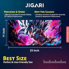 JIGARI Extended Anime Large Mouse Pad (11 x 23 Inch) | Gaming Mousepad for Laptop, Desktop & Keyboard | Smooth Surface | Anti-Slip Rubber Base (Zoro - Sword Master - One Piece (P08))