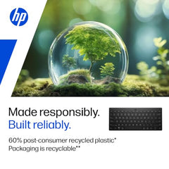 HP 350 Compact Multi-Device Bluetooth Wireless Keyboard; Spill Resistant; Swift Pair; OS Auto-Detection, LED Indicator, Battery Life Up to 24 Months, 3 Years Warranty