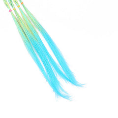 SYGA Girl Wig Headwear, Twist Braid Rope Ponytail Hair Extension, Gradient Lake Blue, 3 Strands, Kids Hair Styling Accessory