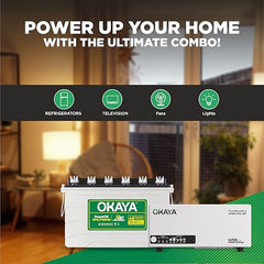 Okaya Inverter with Battery Combo for Home, Office & Shops | ATSW 1700 12V Pure Sine Wave Inverter 1450VA with 36 Months Warranty & OPSJT19048 160Ah Battery with 48 Months Warranty