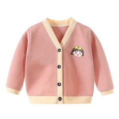 MOMISY Cotton Blend Baby Boy & Girls Sweater Jacket Front Open Cardigan (6 to 12 Months, Pink)