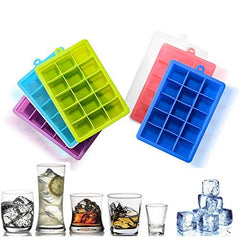 SYGA 15-Cavity Silicone Square Ice Tray Mold Frozen Maker Big Ice Cube Tray Bar Mould(Random Color)