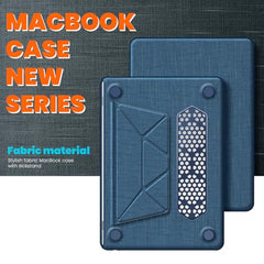ProElite Case for MacBook Air 13.6 inch 2022 2023 2024 2025 Release M5/M4/M3 A3113 M2 A2681 with Touch ID, Fabric Material Hard Shell with Slim TPU Bumper and Fold Kickstand, Purple