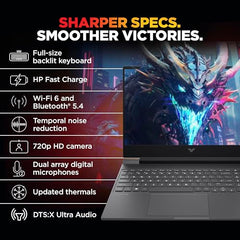 HP Smartchoice Victus, 13th Gen i7-13620H, 6GB RTX 4050, 16GB DDR4(Upgradeable) 512GB SSD, 144Hz, 300nits, 15.6''/39.6cm, Win11, Office24, Mica Silver, 2.3kg, fa2100tx, Xbox Gamepass* Gaming Laptop