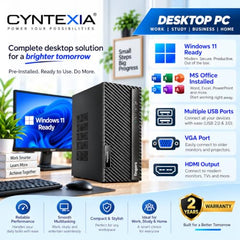 Cyntexia Computer Desktop PC Core i5-4th Gen (08GB RAM || 256GB SSD || HDMI || VGA || Ethernet || HD Graphics 4600 || USB 3.0 || Win 11) Basic Software Installed