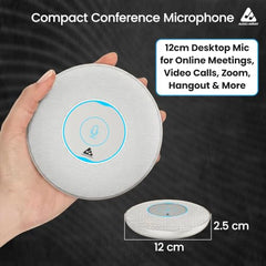 Audio Array Wireless Conference Microphone with Speaker | Bluetooth, USB & 4 Mics | 360° Pickup Upto 4M | Noise Reduction & Enhanced Voice | Portable Speakerphone for Video Calls/Zoom Meeting | AM-W45