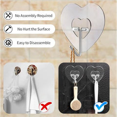 Shivstor 15 Pack Self Adhesive WallHook Heavy DutyHook for Hanging Without Drilling Transparent Nail Free StickyHook Strong Wall Hanger Set of 15 FlowerHook for Kitchen Bathroom Home Storage