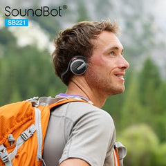 SoundBot SB221-GRY/BLK Wireless Bluetooth Over The Ear Headphone with Mic (Grey/Black)