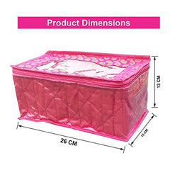 VR ATULIT BY CHOOSY 12 Flap Saree Bag | Clothes Storage Bag for Sarees, Blankets | Large Storage Bag for Clothes with Transparent Zip Covers | Foldable Quilted Bag Organizer with Handle for Wardrobe