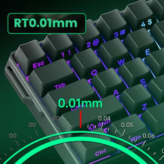MONSGEEK FUN60 Pro Rapid Trigger Gaming Keyboard 16k Scan Rate SP Magnetic Switch HE Keyboard Wired 60% Black Shine-Through (Glare Magnetic Switch)