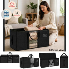 Storite Jumbo Super-Size 81 L Canvas Moisture Proof Heavy Duty Storage Bag | for Toys/Stationery/Blankets/Clothes/Moving Bags MultiPurpose With Strong Reinforced Handles Rectangular Cream (87x26x36 cm)