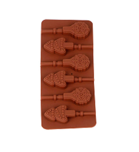 SYGA 6-Cavity Lolipop shap Chocolate Silicon Mould Candy Mould_TreeShape