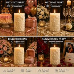 Decorative Fragrance Candle with Raised 3D Ivory Swirl Pillar Artwork | Long Burning Scented Candle for Home Décor, Living Room, Bedroom, Meditation Space, Table Decoration & Gift