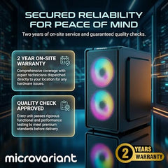 MICROVARIANT Onyx ITX Desktop Computer | Core i7-7Th Gen | 16GB RAM | 512GB SSD | 5G WiFi + BT Dongle | HD Graphics | USB 3.0/HDMI/VGA Port |Pre-Installed Windows 11 Pro + Office 21 | 2 Year Warranty