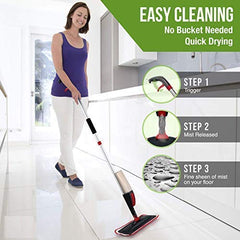 SYGA Floor Spray Mop, Microfiber Floor Mop, Professional 360 Degree Microfiber Spray Mop, Handle Mop for Home Kitchen Hardwood, Laminate, Wood, Ceramic Tiles Cleaning