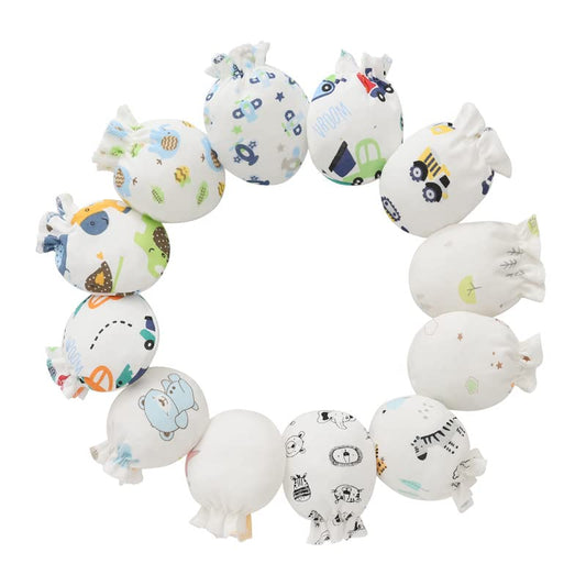 MOMISY Newborn Premium Cotton Hosiery Mittens Set/Hand Gloves/Muthi. (0-6 Months)-Multicolor (Color and Design may vary)
