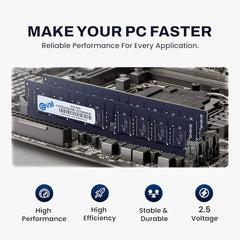 EVM 8GB DDR4 Desktop RAM 3200MHz | Long-DIMM – 1.2V Low Voltage |288-PIN Pin, Intel & AMD Compatible | High-Speed PC Memory Upgrade | 10 Year Warranty (EVMT8G3200U88P)
