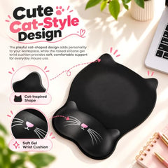 TECPHILE Mouse Pad Wrist Support with Massage Design, Ergonomic Dog Paw Mouse Mat, Pain Relief Memory Foam, Anti-Slip PU Base, Cushion Mousepad Wrist Rest for Gaming, Home, Office, Laptop, Computer