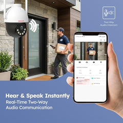 MANOMAY Protect Pro 3MP 4G SIM Security Camera [STQC Approved] 360° Outdoor Pan Tilt CCTV, Smart AI Human Auto Tracking, Color Night Vision, Two-Way Audio, IP66 Waterproof, Alexa, 256GB Memory Card