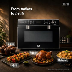 IFB 30L Convection Microwave Oven with 360 Degree Motorized Rotisserie 101 Auto Cook Menus (30BRC2, Black, Auto Defrost, Grill Mode, Combi-Cook Modes, 10 Power Levels)