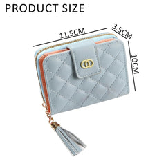 SYGA Women's Short Wallet Women's Zipper Wallet Large Capacity Tassel Women's Bag