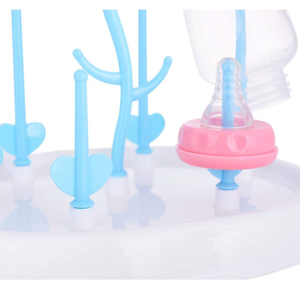 SYGA Baby Bottle Drying Rack Plastic Demountable Dustproof Branch for Baby Bottle Nipple Straw(White)