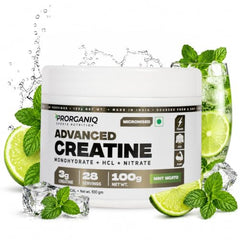 Prorganiq Advanced Creatine Monohydrate + HCL + Nitrate | 3-in-1 Formula | Micronized Powder for Men & Women (250 Grams, Unflavoured)