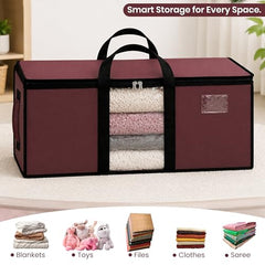 Storite Jumbo Super-Size 81 L Canvas Moisture Proof Heavy Duty Storage Bag | for Toys/Stationery/Blankets/Clothes/Moving Bags MultiPurpose With Strong Reinforced Handles Rectangular Cream (87x26x36 cm)
