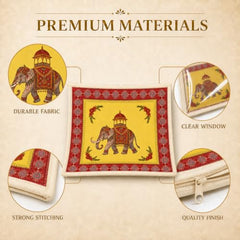 Choego New Season Wedding Print Saree Cover Pack of 12 | Zip closure, Doli Print Reusable storage bags, Ideal for bridal designer sarees, Wardrobe organizer, One side transparent