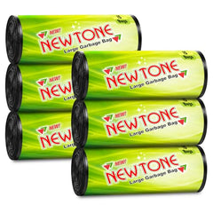 Newtone Garbage Bags | Large 24 X 32 Inches | 90 Bags (15 Bags X 6 Rolls) | Dustbin/Trash bin | Pouch Packing | (Green)