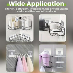 T ESSENTIALS Multipurpose Transparent Self Adhesive Wall Hooks Strong Sticky Heavy Hooks for Bathroom Kitchen Adhesives Hook for Shower Caddy Storage Shelves (Pack of 4)