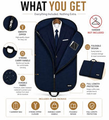 RAAHII 2 piece suit cover, Blazer cover, coat covers with zip for wardrobe storage of suit, jacket, garments, sweaters, saree, pant organizer (hanger not included)