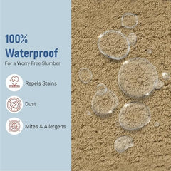 La Verne 100% Waterproof Premium Cotton Feel Mattress Protector Queen Size 78 x 60 Inches | Breathable and Hypoallergenic Ultra Soft Fitted Bed Protector Cover