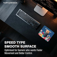 TURTLEWINGS | Mousepad | Inspirational Quote Mousepad – 22x18 cm, 3mm Thick | Abstract Design Non-Slip Rubber Base | Office, Study & Gaming Use | Premium Smooth Surface 3