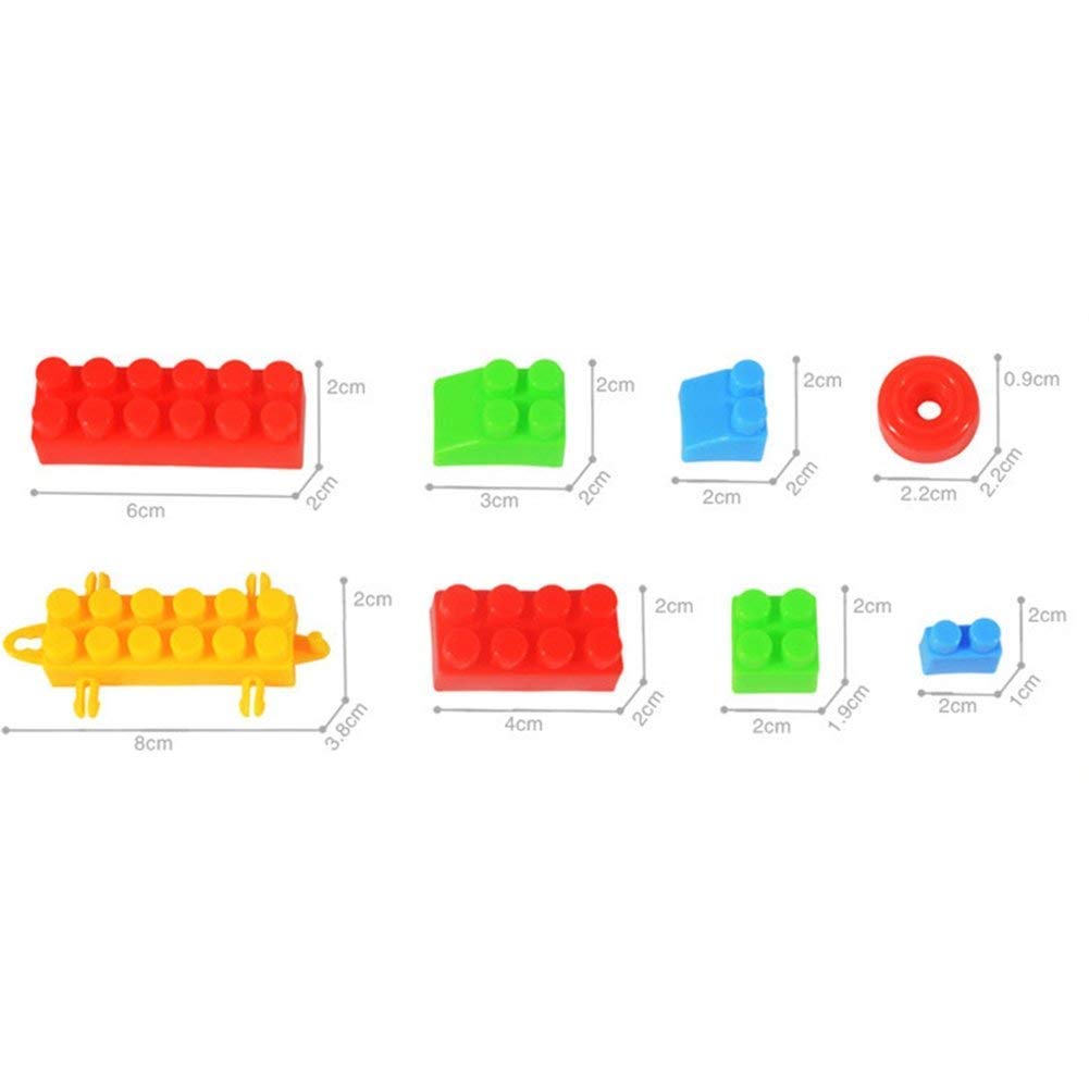 Syga 100 Pcs Toy Building Bricks Educational Game Blocks Kit for Age 3+ Children (Transparent Bag)