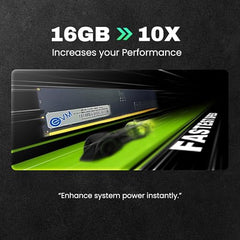 EVM 16GB DDR5 Desktop RAM Memory | 4800MHz | PC5-38400 | Long-DIMM | 288-Pin | CL19 | 1.1V Low Voltage | High Speed Performance | Intel & AMD Compatible | 10 Year Warranty (EVMT16G4800U88P)