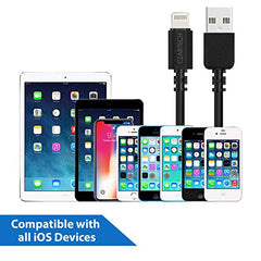 Czartech [1.2 Mt USB-C 20W Fast Charging cable Compatible with i-Phone,14,13, 12,11, X, 8, 7, 6, 5, i-Pad iPad Air and More [Nylon Braided,Black - Pack of 2]