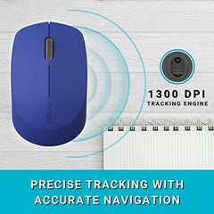 Rapoo M100 Multi Device Bluetooth 4.0, 5.0 & Wireless 2.4GHz Mouse, Blue