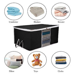 Kuber Industries Leheriya Design Underbed Storage Bag, Storage Organiser, Blanket Cover Set Of 3 (Royal Blue, Non-Woven), 65 x 47 x 33 Centimeters
