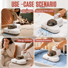 NexLev Mattress, Sofa & Carpet Vacuum Cleaner|For Dust Mites, Allergens & Pet Hair|4 Step Cleansing with Double Beat, UV Light, Dehumidification & Vacuum|HEPA captures 99.99% Dust|MR-01| 600 W| Beige